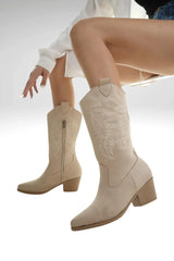 Handmade Suede Women's Boots, leather women shoes, cowboy women boots