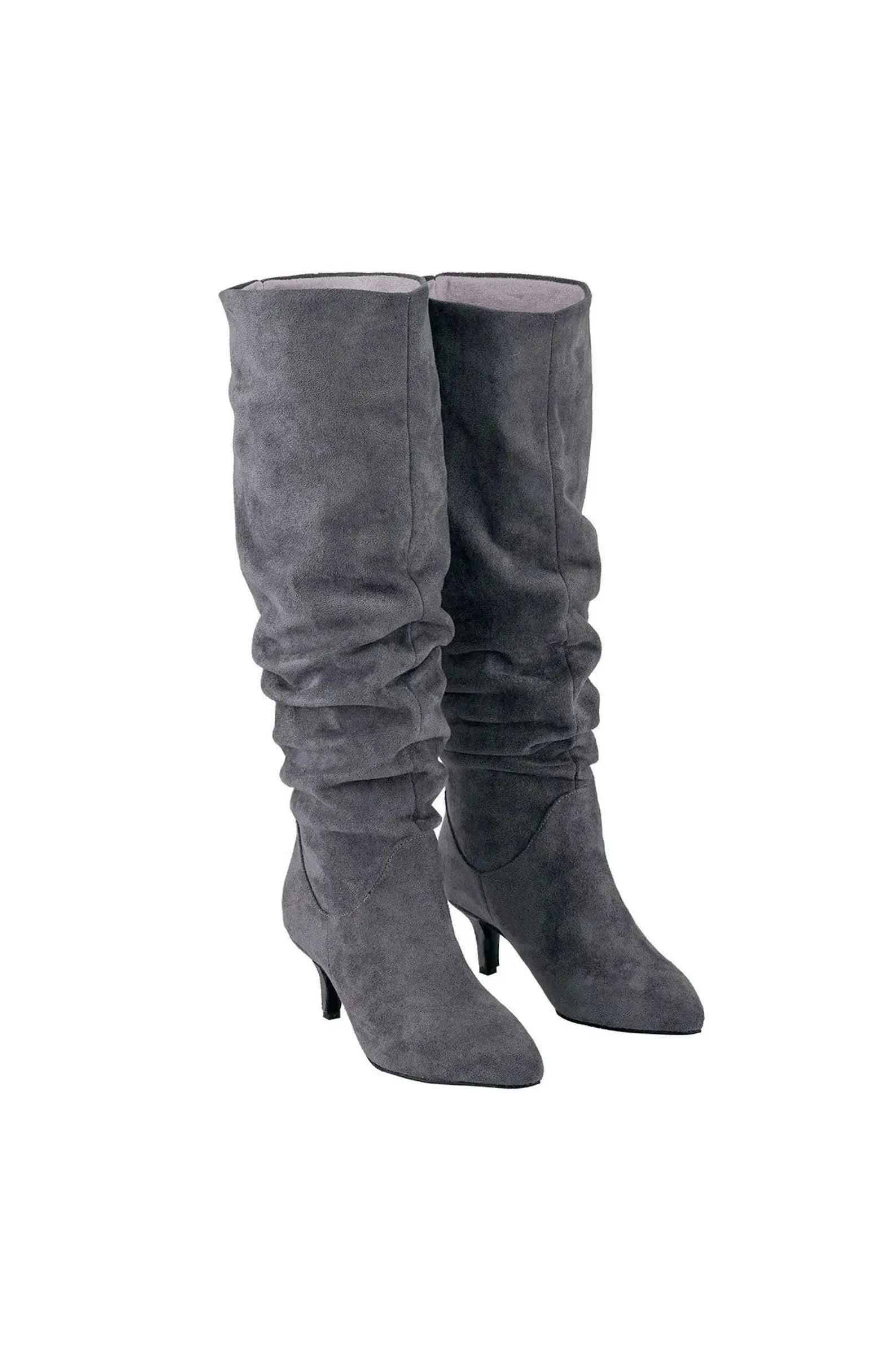 Handmade Suede Women's Boots women's casual shoes, women's shirred boots, high heel shoes